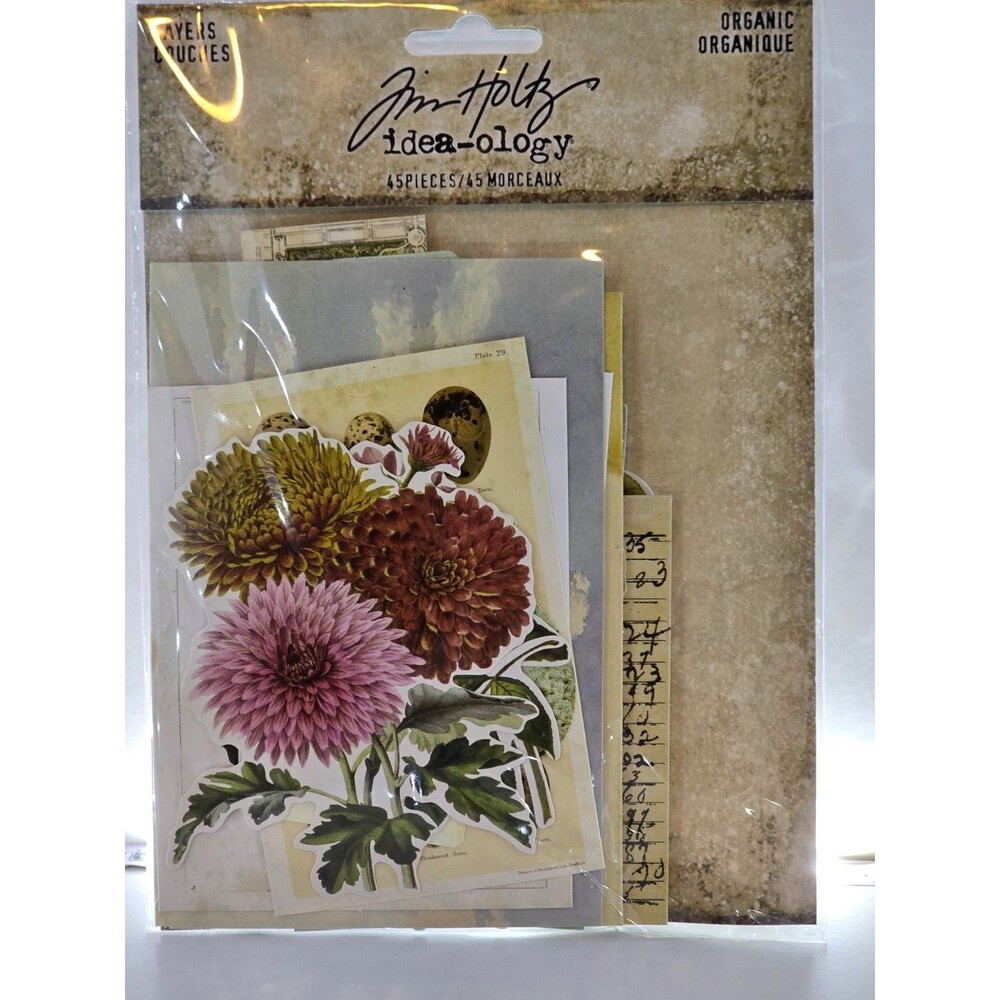 Tim Holtz Idea-ology Organic Layers TH94316 45 Pieces Botanical Ephemera New